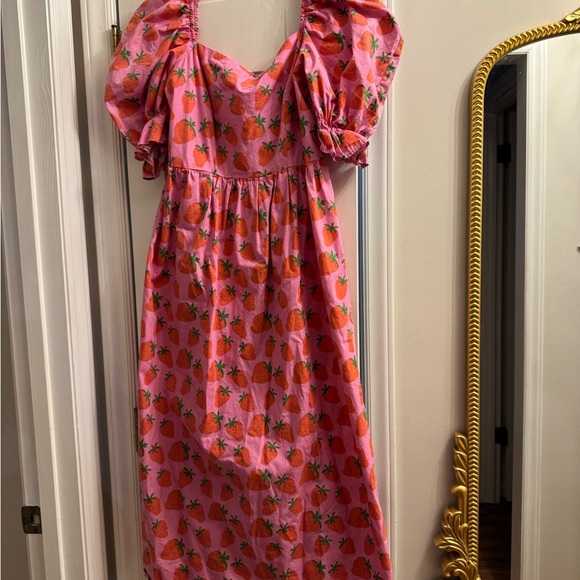Dresses & Skirts - Pink Strawberry Print urban outfitters dress brand new without tags
